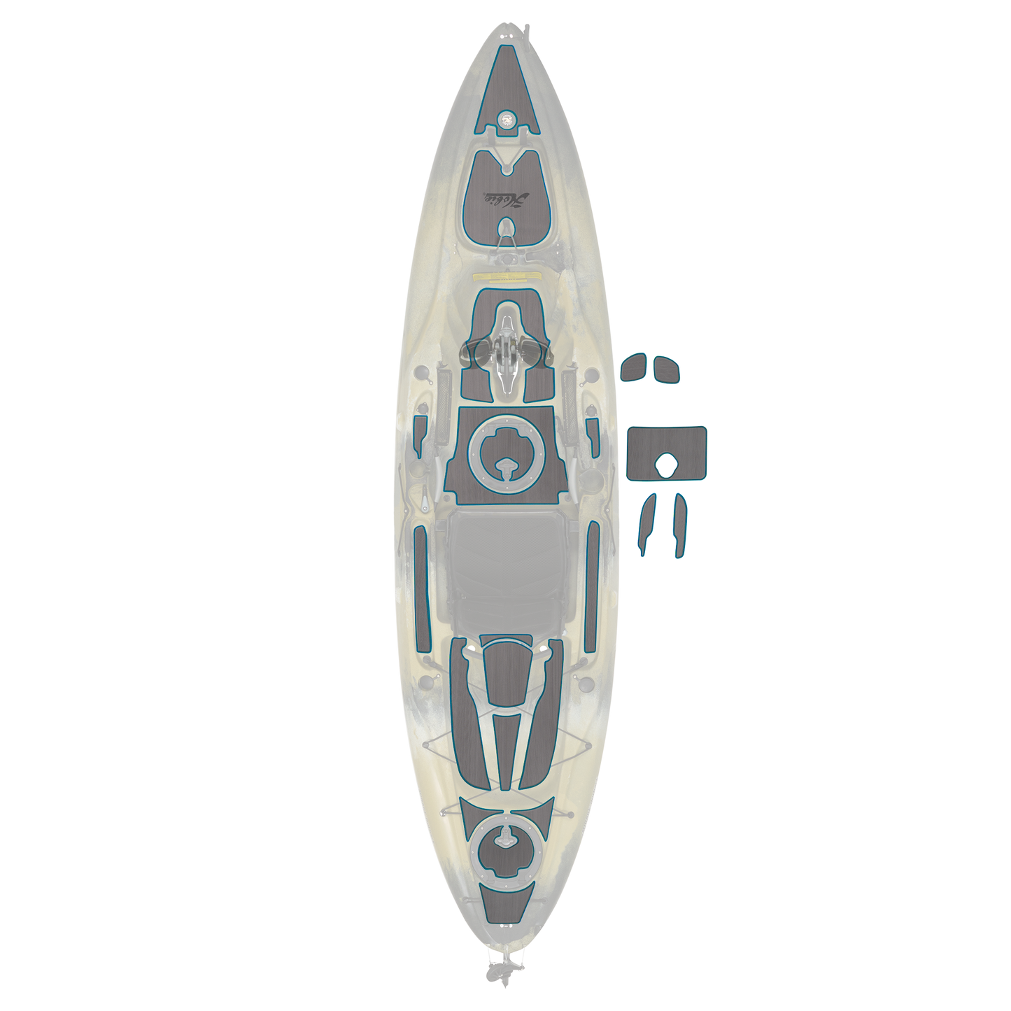 Hobie Outback Deck Pad Kit Grey/Charcoal