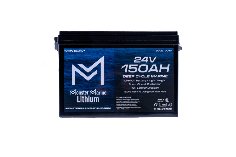 24v 150ah Lithium Marine Trolling Motor Battery "IRON CLAW" - Bluetooth