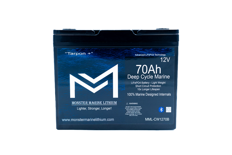 12v 70Ah Deep Cycle Lithium Marine Battery "Tarpon" Bluetooth