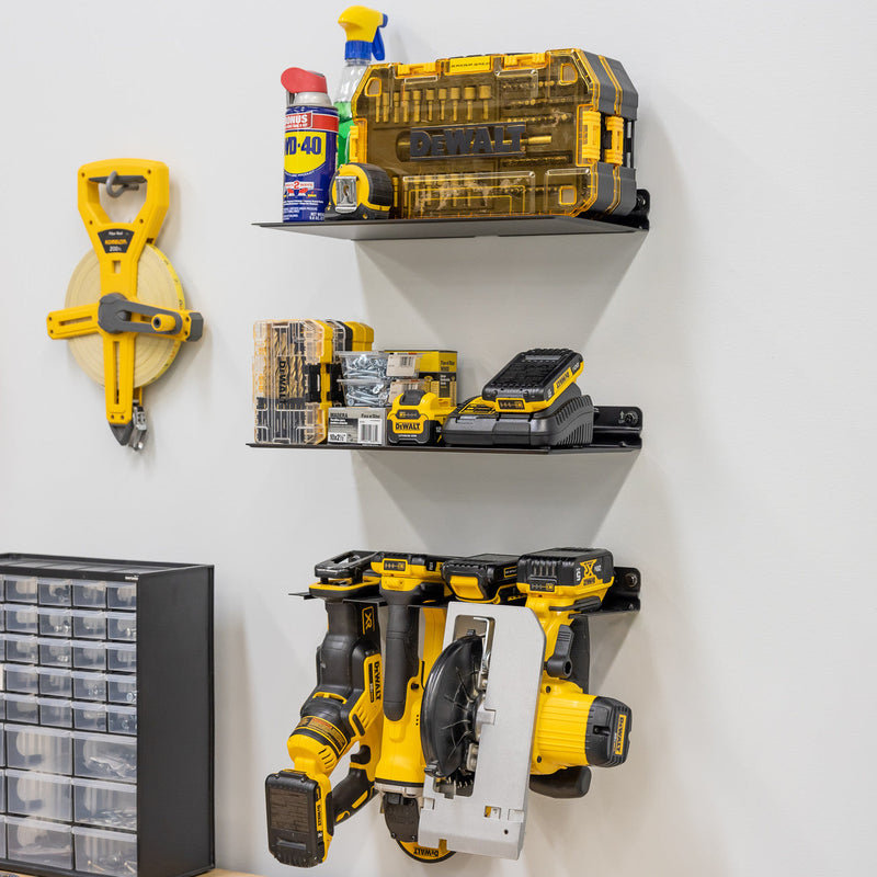 E-Drill Power Tool Organizer & 2 Shelves | Garage Storage Rack