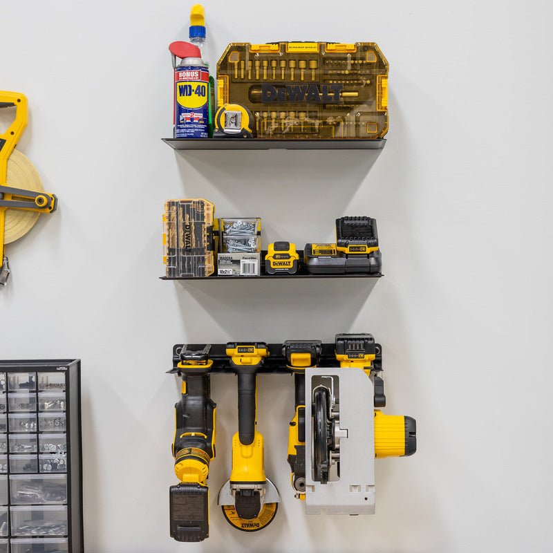 E-Drill Power Tool Organizer & 2 Shelves | Garage Storage Rack