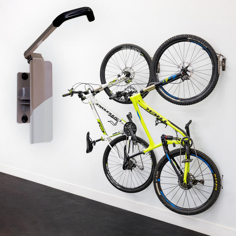 Swivel Mount Bike Storage Rack | 2 Bike Garage Wall Hooks | Mud