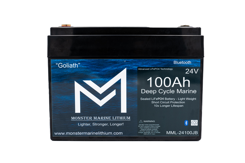 24V 100Ah Lithium Marine Trolling Motor Battery "Goliath" - Bluetooth