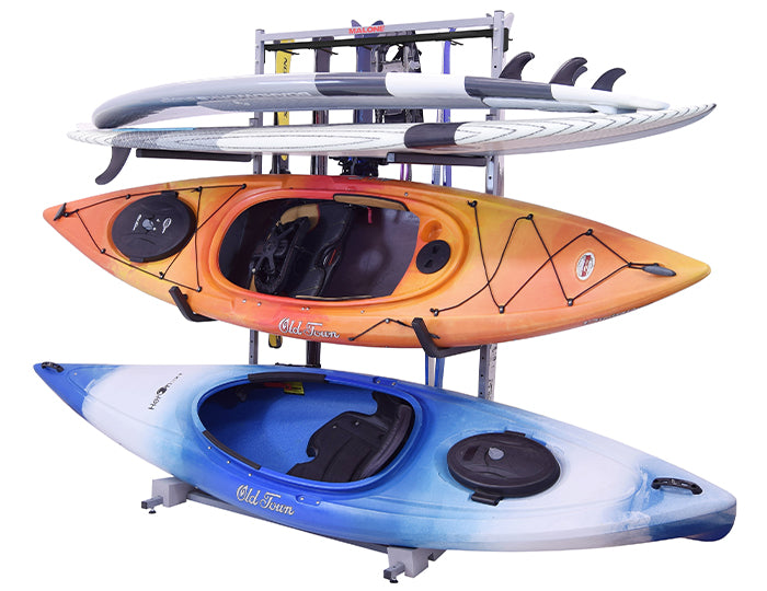FS Rack Floor Based Storage System 2 Kayak, 2 SUP, 6 Ski Storage Rack
