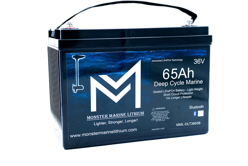 36V 65Ah Bluetooth Deep Cycle Lithium Trolling Battery