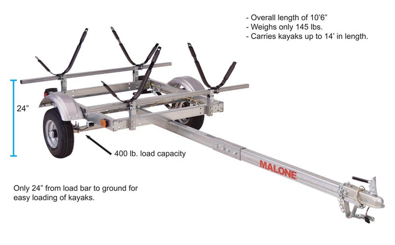 EcoLight 2 Kayak Trailer Package (2 J-Racks)