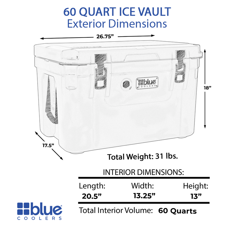 60 Quart Ice Vault Roto-Molded Cooler