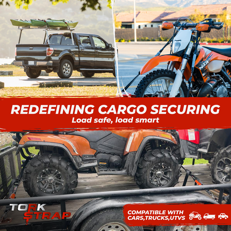 TorkStrap M500 | 14'x1'' Spring Loaded Tie Down Straps - 1500lbs Max Load