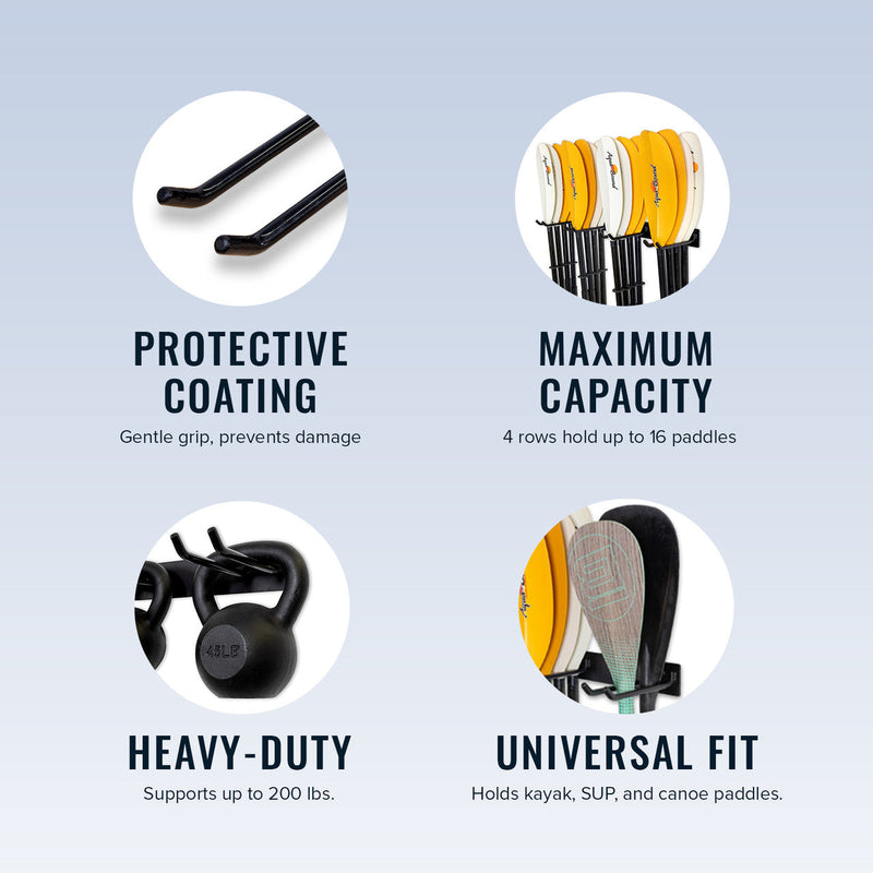 Laurel Lake Paddle Storage Rack | Holds 16 Paddles