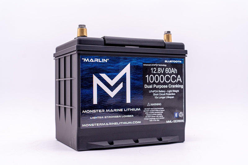 1000CCA 12V 60Ah Dual Purpose Cranking Lithium Battery - BLUETOOTH - MML-12CR60B