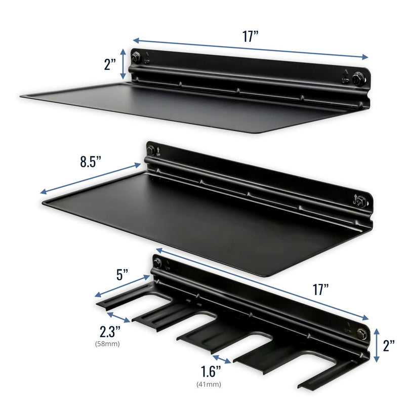 E-Drill Power Tool Organizer & 2 Shelves | Garage Storage Rack