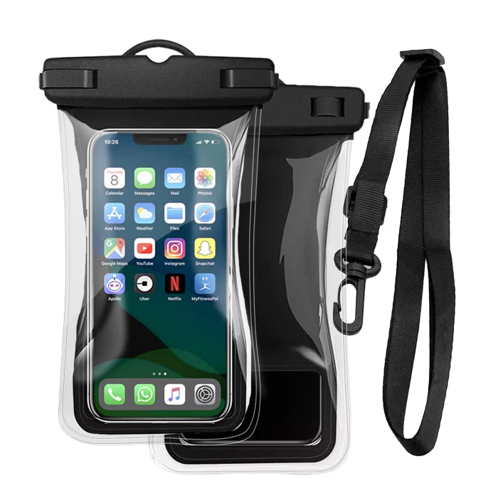 Floating Waterproof Phone Pouch in Black