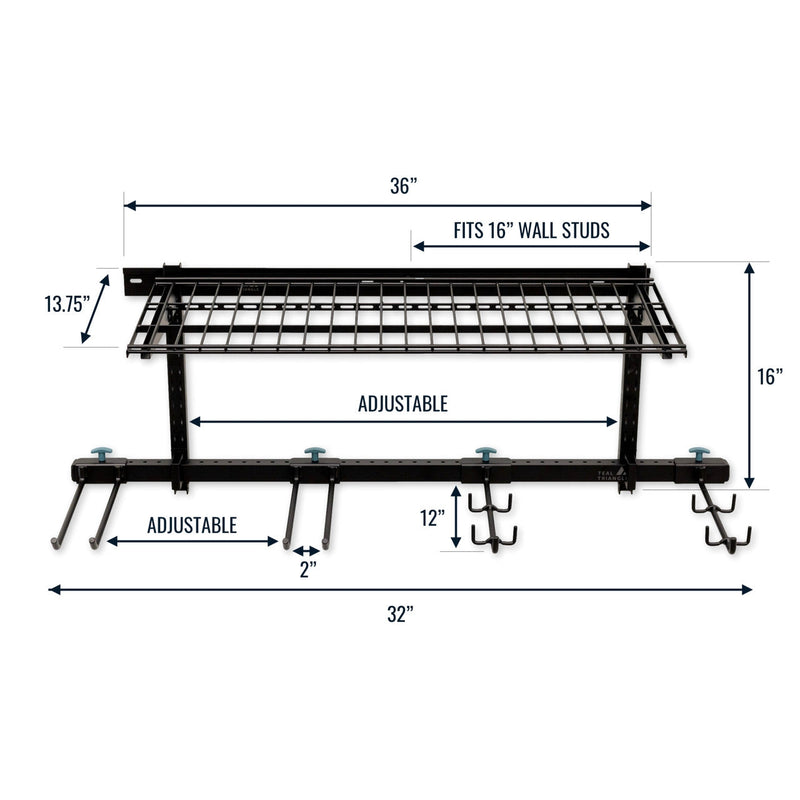 G-Hike & Camp + Shelf | Adjustable Wall Storage System | Holds 300 lbs