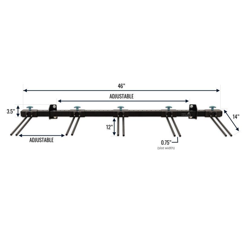 Solitude Ski Rack | Adjustable Wall Storage System | Holds 10 Pairs of Skis