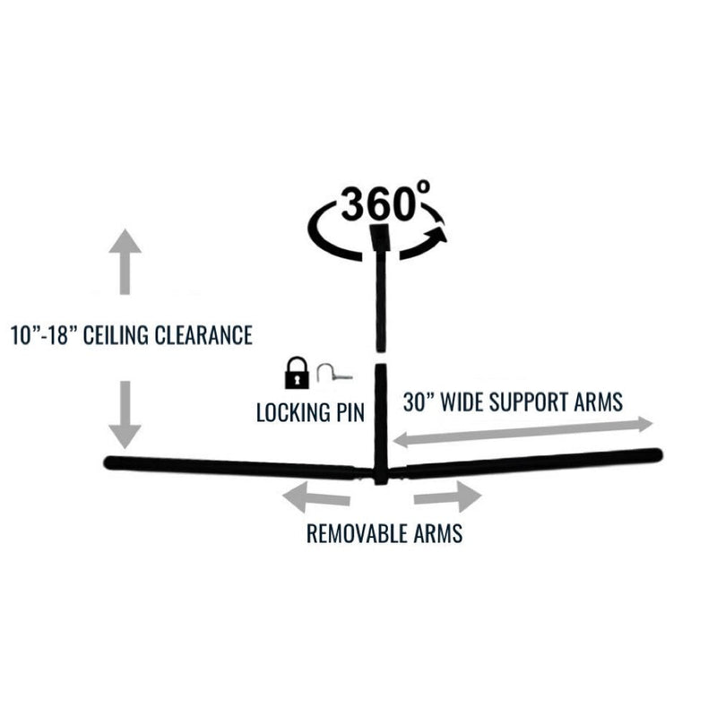 Hi-Port 2 | Ladder Adjustable Ceiling Storage Rack | Double | Holds 150 lbs