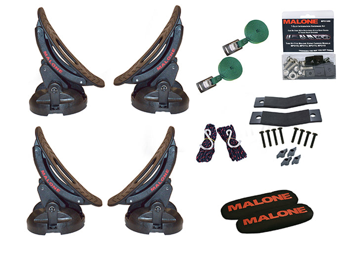 Saddle Up Pro Kayak Carrier (set of 4), w/ T-Slot Mounting Kit and Universal Fit Jawz Mounting Hardware