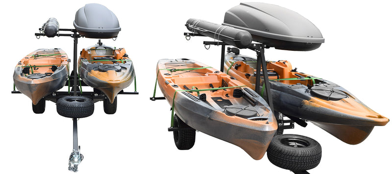 MicroSport OffRoad LowBed 2 Kayak Trlr Pkg (2nd tier, 2 Sets Bunks, Cargo Box, Rod Tube, Spare Tire)