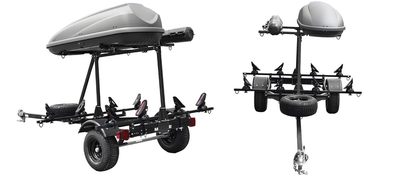 MicroSport OffRoad LowBed 2 Kayak Trlr Pkg (2nd tier, 2 Sets Saddle Up, Cargo Box, Rod Tube, Spare Tire)