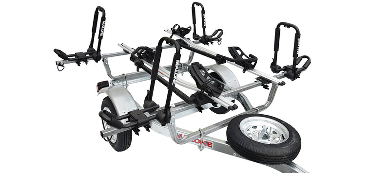 MicroSport 2 Kayak/2 Bike Trailer Package (2 Sets FoldAway-J, 2 Bike Racks, Spare Tire)