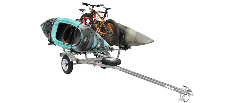 MicroSport 2 Kayak/2 Bike Trailer Package (2 Sets FoldAway-J, 2 Bike Racks, Spare Tire)