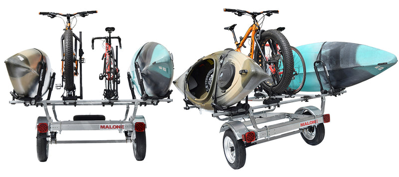 MicroSport 2 Kayak/2 Bike Trailer Package (2 Sets FoldAway-J, 2 Bike Racks, Spare Tire)