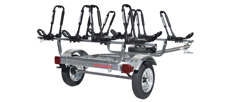 MicroSport 4 Kayak Trailer Package (4 Sets FoldAway-J, Spare Tire)