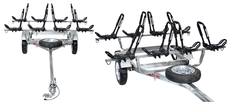 MicroSport 4 Kayak Trailer Package (4 Sets FoldAway-J, Spare Tire)
