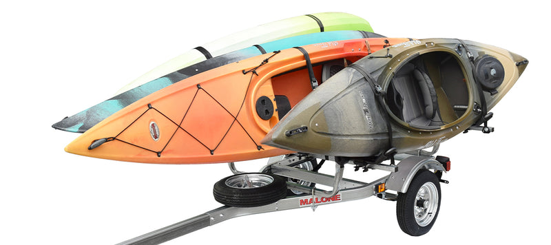 MicroSport 4 Kayak Trailer Package (4 Sets FoldAway-J, Spare Tire)