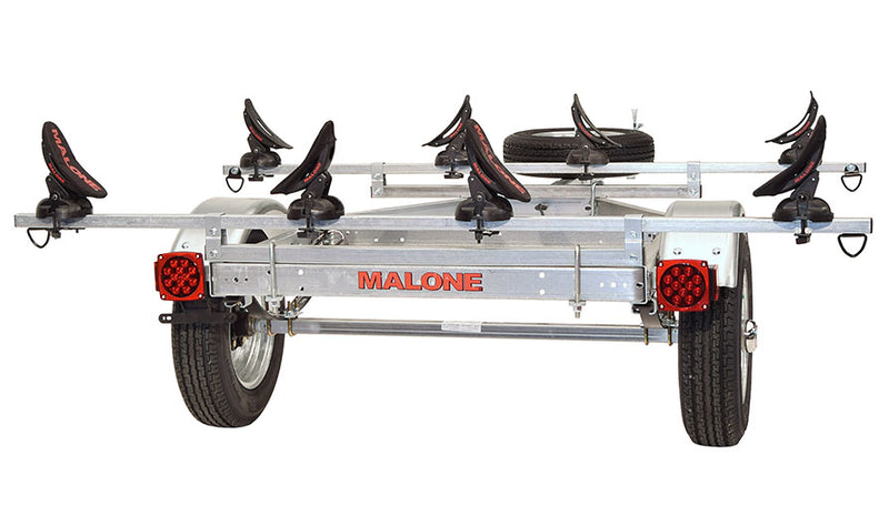MicroSport LowBed 2 Kayak Trailer Package (2 Sets Saddle Up Pro & Spare Tire)