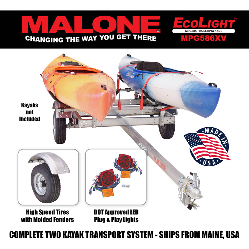 EcoLight™ 2 Kayak Trailer Package (2 V-Racks)