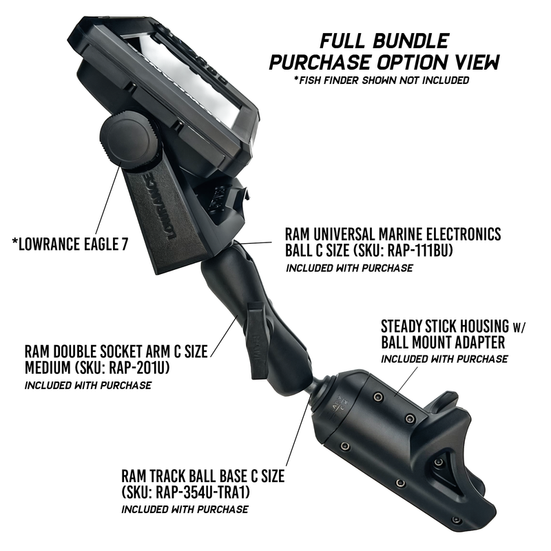 STEADY STICK® 1.5" BALL MOUNT ADAPTER for the OLD TOWN PDL DRIVE