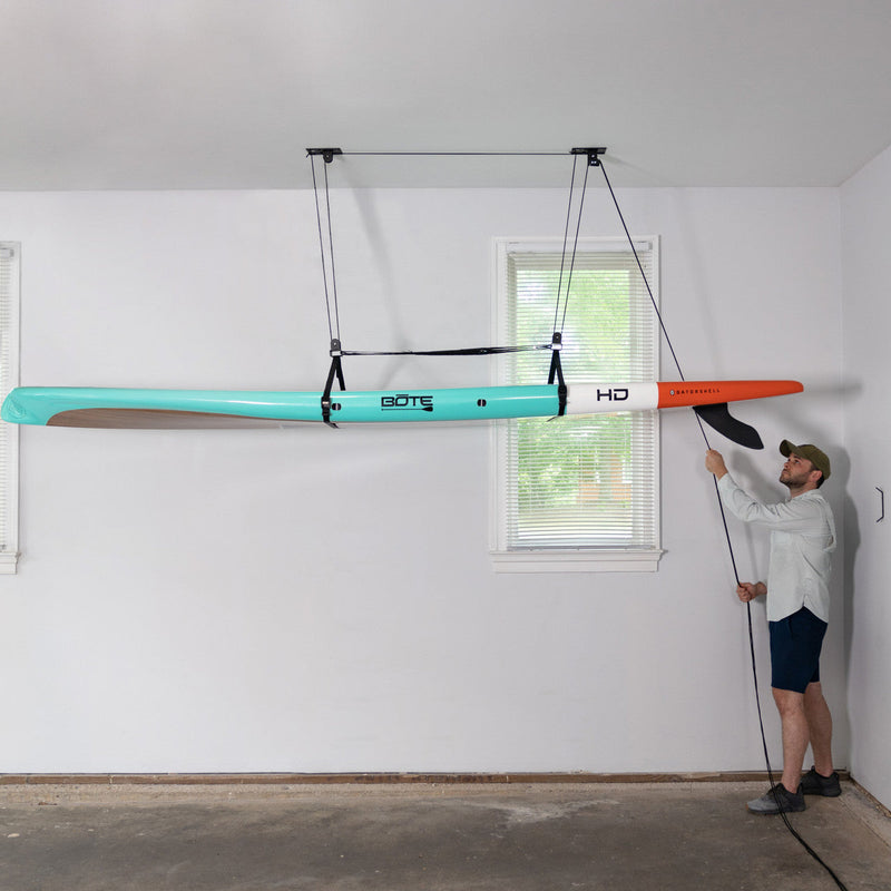 SUP & Surfboard Hoist | Holds up to 150 lbs | Up to 14' Lift
