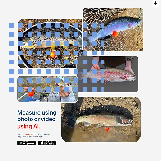 Proof Ball: AI-Powered Fish Measuring Tool – Accurate, Portable, Easy-to-Use Fishing Accessory with Free Fishtechy App for iOS & Android