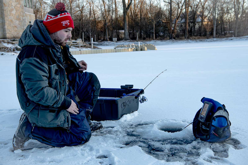 Ketch “Dead Stick Spoon” Ice Fishing Rod Holder – Blue