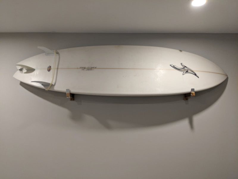 Solid Oak Surfboard Display | Minimalist Wood Rack | Holds 20 lbs