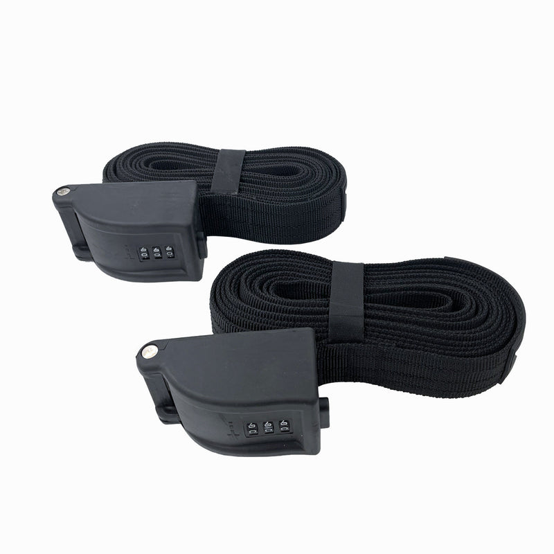 Combination Locking Tie Down Straps w/ Interwoven Braided Steel Cables-Paddleboard-Surf-Kayak