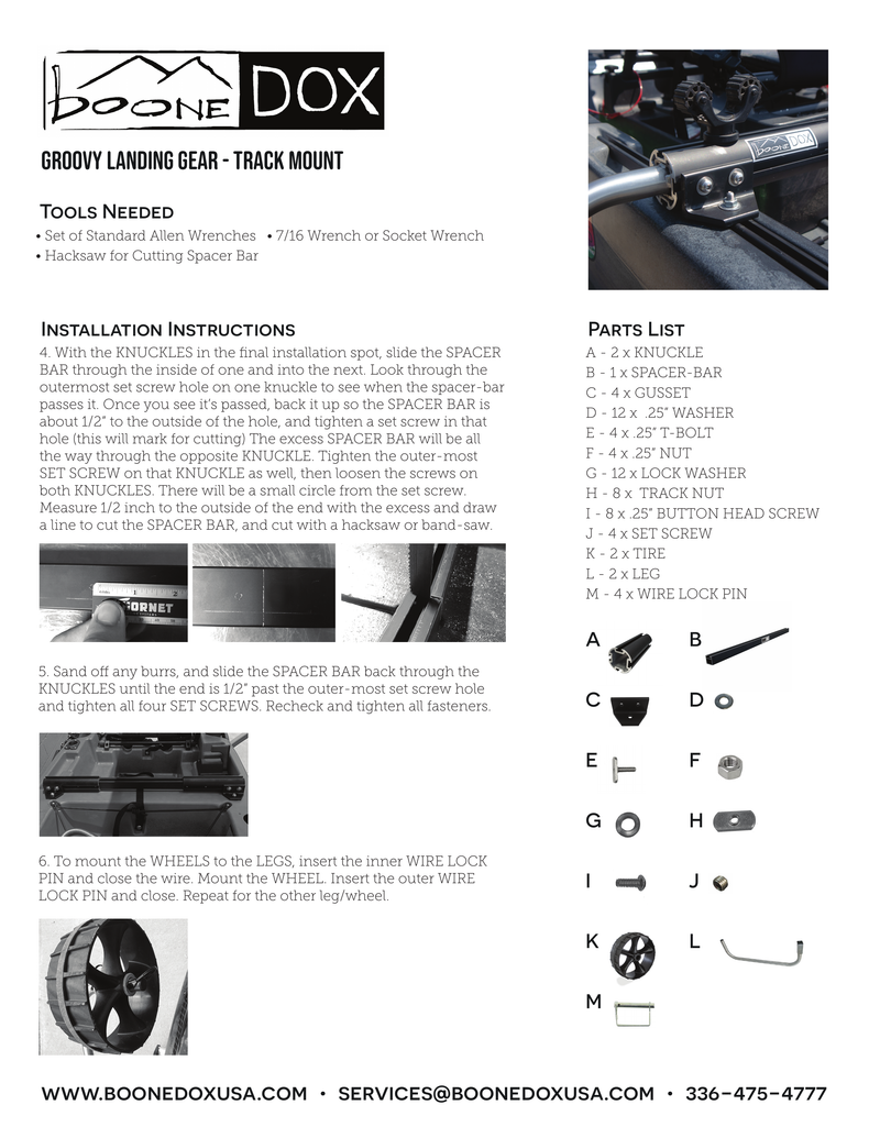 Groovy Landing Gear Track Kit Cart