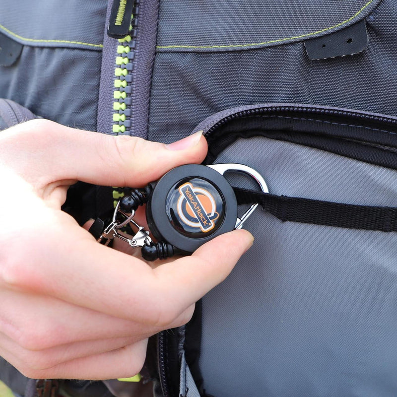 Double Attachment Clip-on Retractor, Dual 18” Nylon Cord