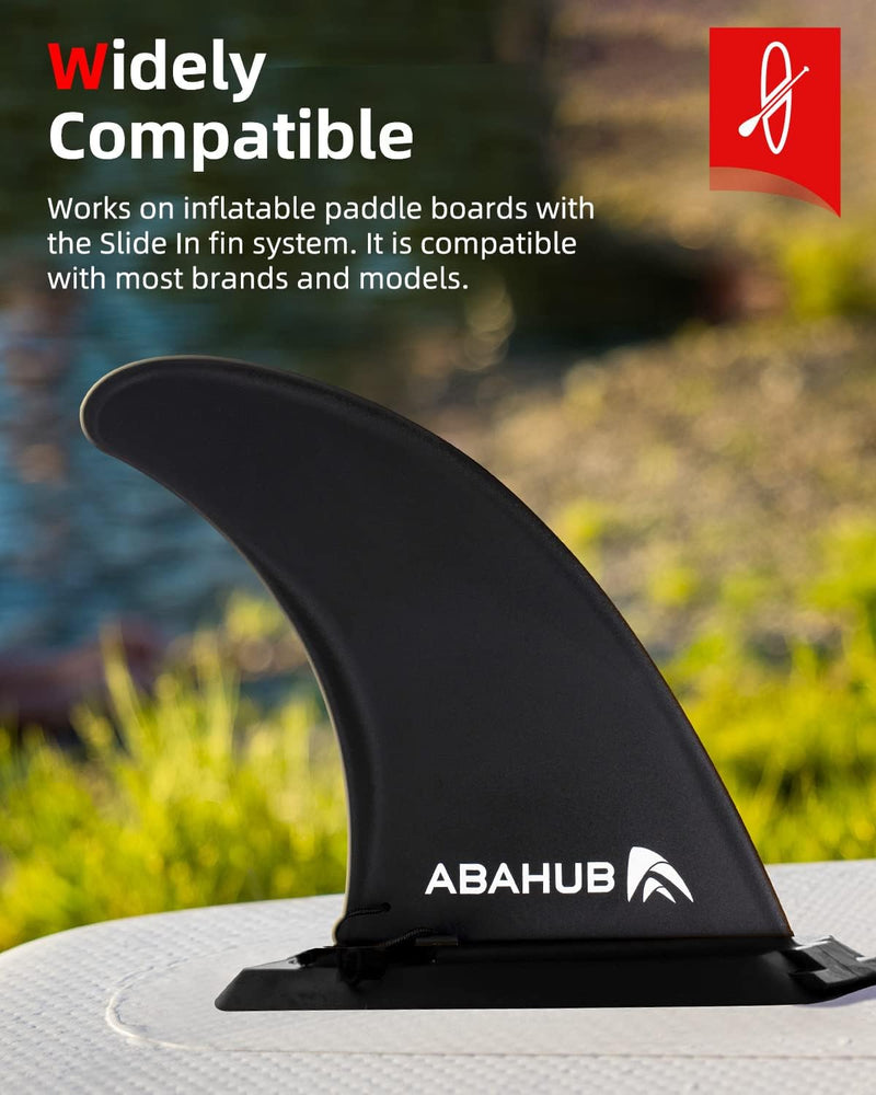 Abahub 9/10'' SUP Single Center Fin with 1 Fin Screw, Fiberglass Reinforeced 9/10 inch SUP Replacement Fins for Surfing, Surfboard, Stand-up Paddle Board, Longboard