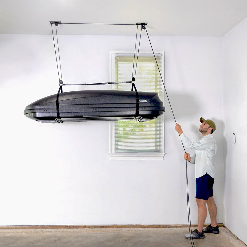 Essential Cargo Box Garage Ceiling Storage Hoist | Holds up to 150 lbs | 10' Lift