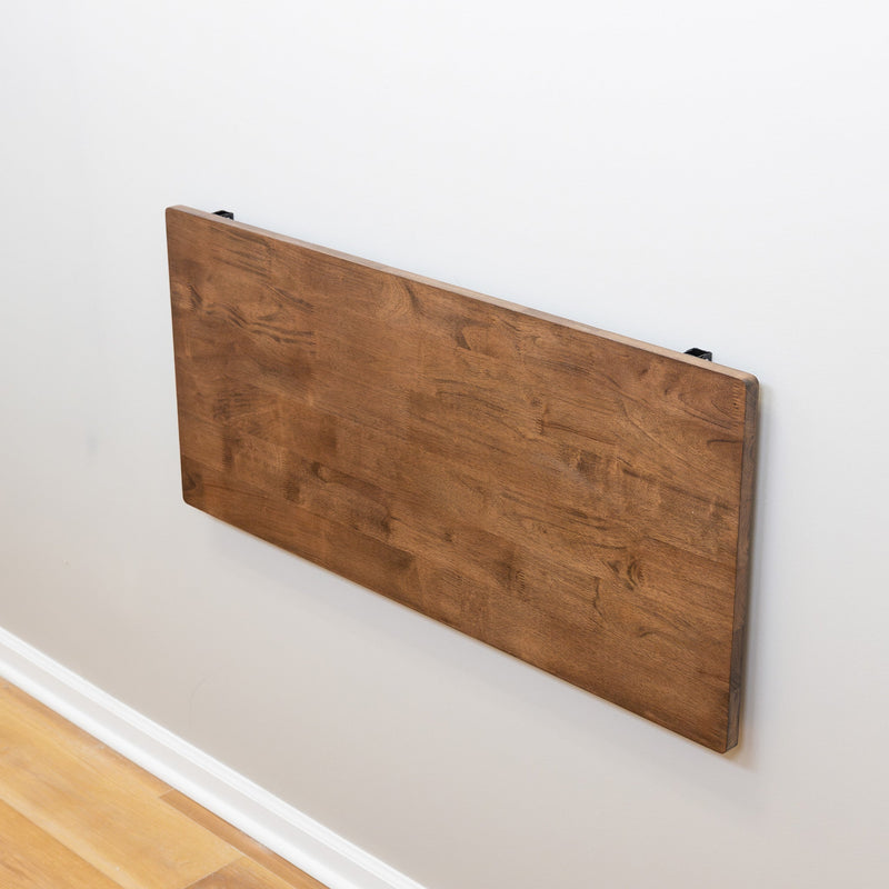 Wakefield Foldable Workbench | Dark Wood Tabletop with Black Brackets | Heavy-Duty Table