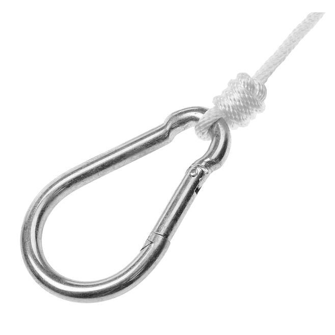 3/16" x 50' Anchor Line with Hook, Solid Braid, White