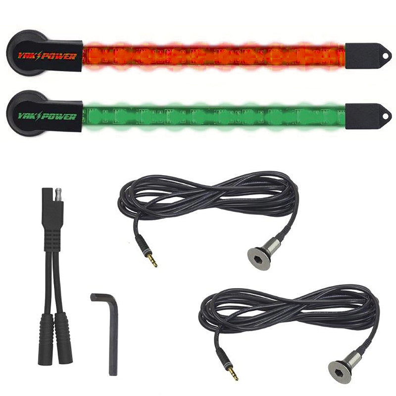 Yak Power 10” LED Light Kit, 2-Piece – Red & Green